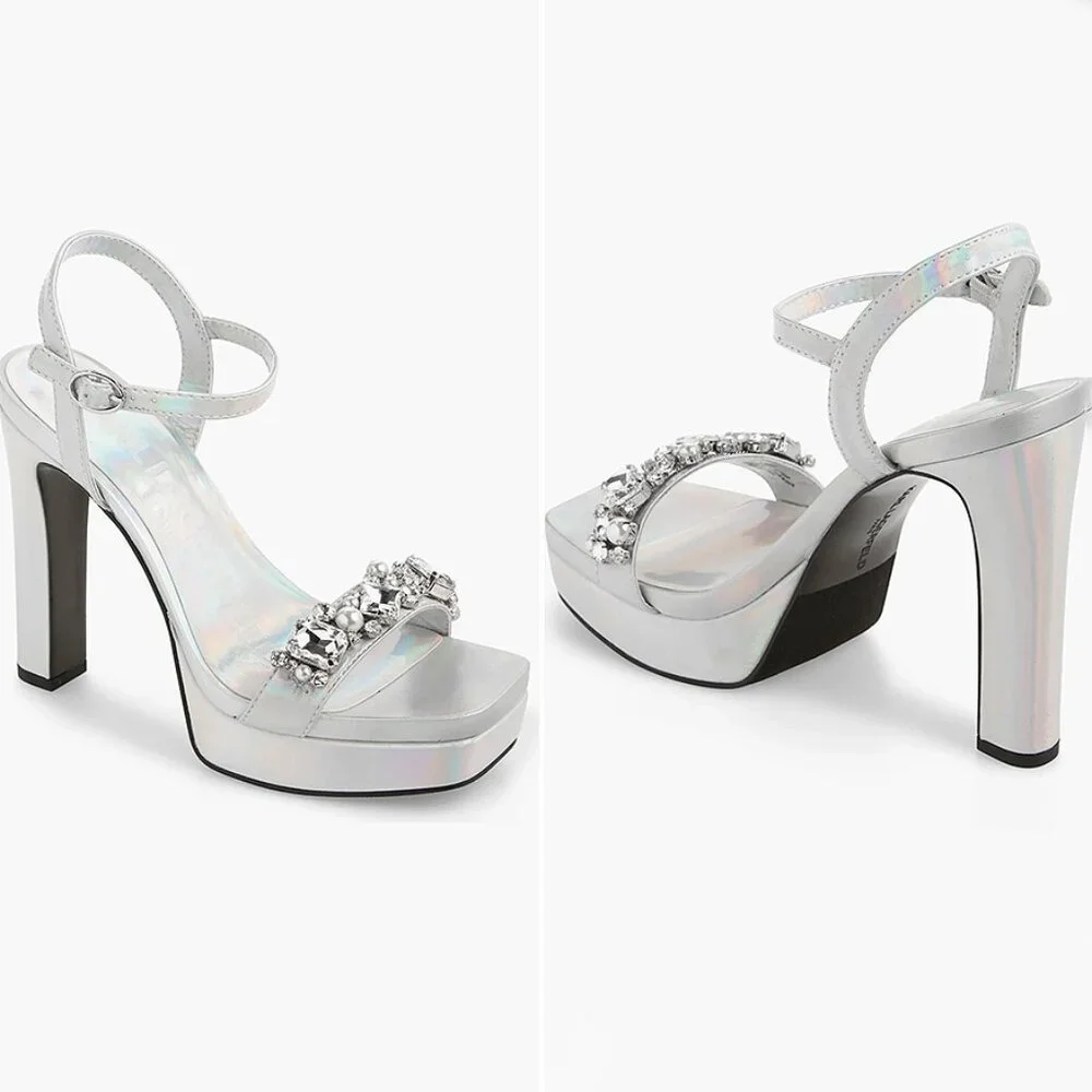 Karl Lagerfeld Paris Jewel Platform Sandal